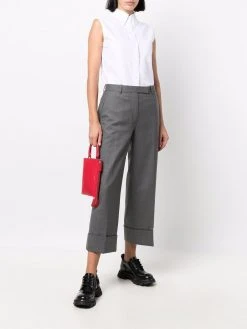 Thom Browne sleeveless pointed collar shirt