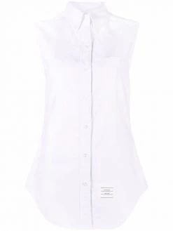 Thom Browne sleeveless pointed collar shirt