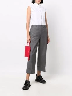 Thom Browne cuffed-hem cropped trousers