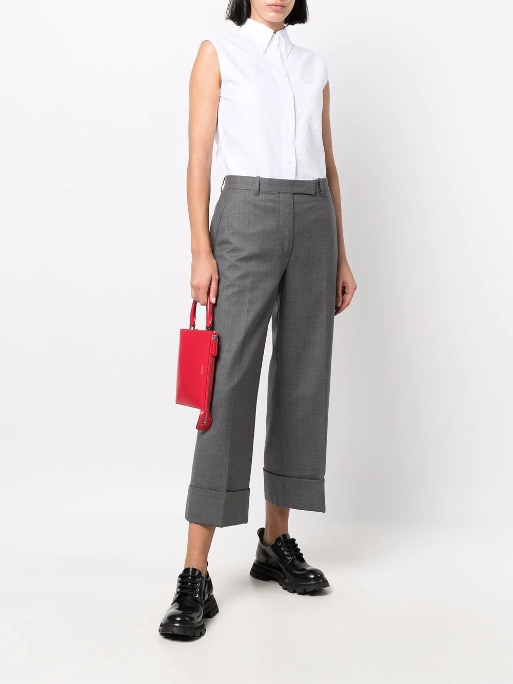 Coupon π Thom Browne Cuffed hem cropped trousers cropped pants of women β€οΈ 2 Thom Browne cuffed-hem cropped trousers