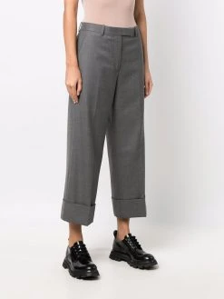 Coupon π Thom Browne Cuffed hem cropped trousers cropped pants of women β€οΈ 9 Thom Browne cuffed-hem cropped trousers