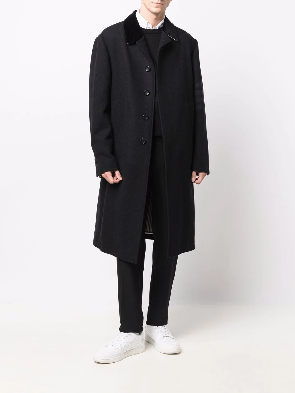 Discount π Thom Browne 4 Bar single breasted coat single breasted coats of men π 2 Thom Browne 4-Bar single-breasted coat