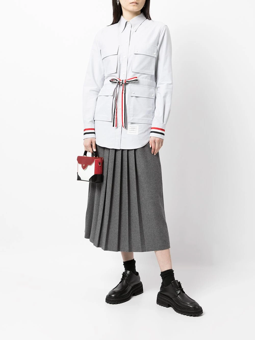 Budget π₯° Thom Browne RWB stripe flap pocket shirt shirts of women π 2 Thom Browne RWB-stripe flap-pocket shirt