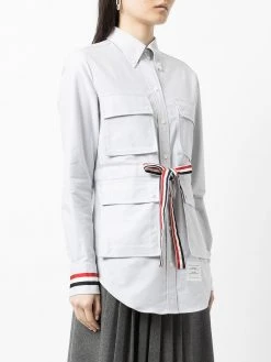 Budget π₯° Thom Browne RWB stripe flap pocket shirt shirts of women π 7 Thom Browne RWB-stripe flap-pocket shirt