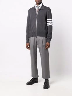 Thom Browne 4-Bar stripe zip-up jumper