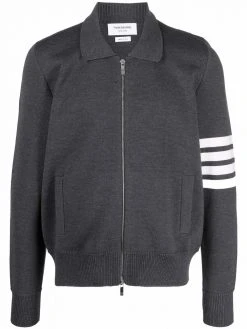 Thom Browne 4-Bar stripe zip-up jumper