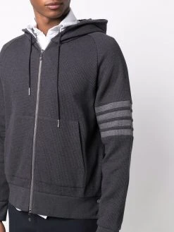 Thom Browne 4-bar zip up hoodie