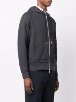 Thom Browne 4-bar zip up hoodie