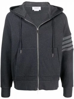 Thom Browne 4-bar zip up hoodie