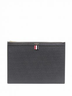 Thom Browne RWB-stripe clutch bag