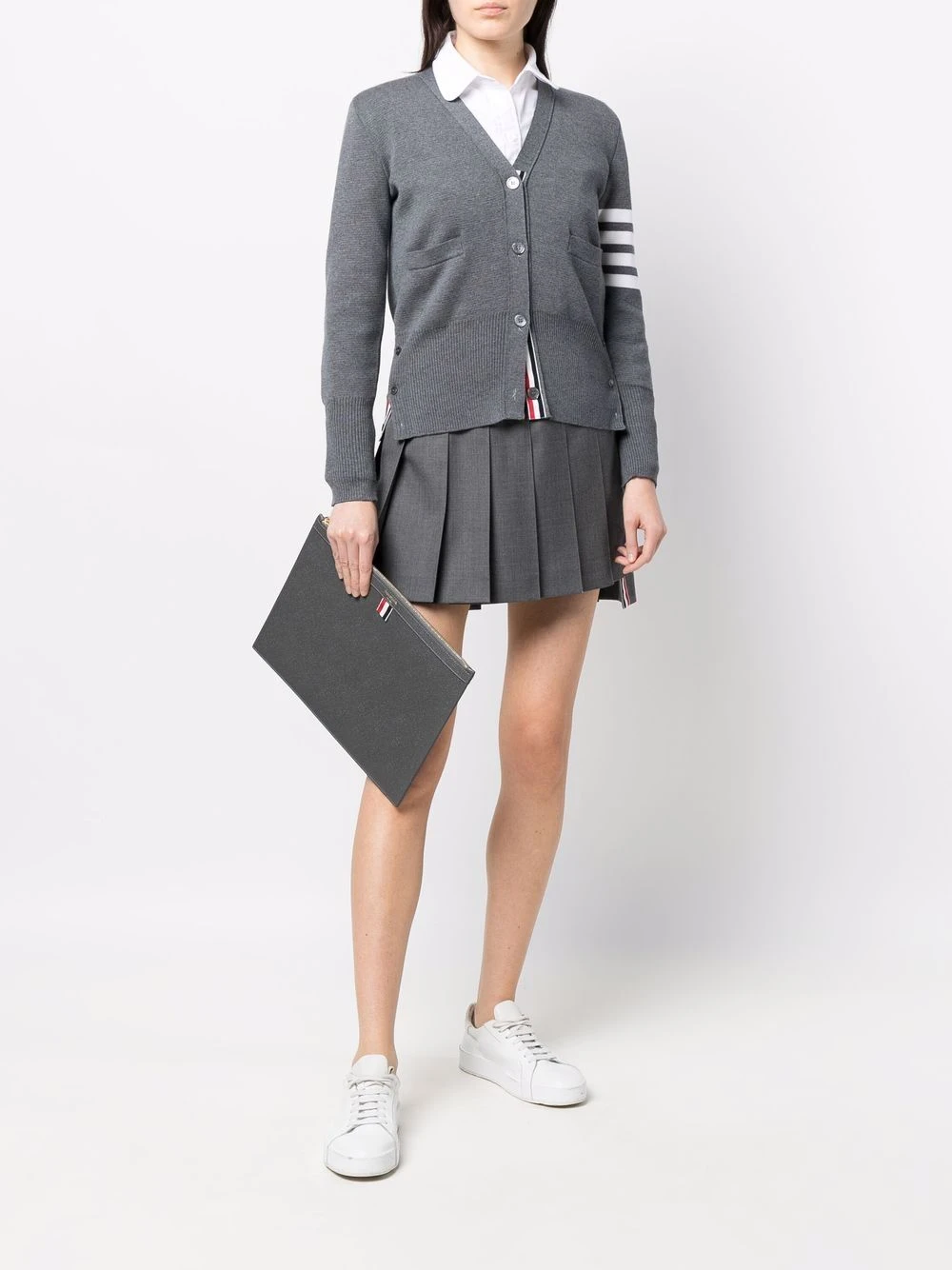 Brand new ⌛ Thom Browne RWB stripe clutch bag clutch bags of women ✔️ 2 Thom Browne RWB-stripe clutch bag