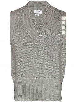 Thom Browne 4-Bar V-neck vest