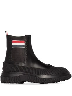 Thom Browne RWB-stripe leather Chelsea boots