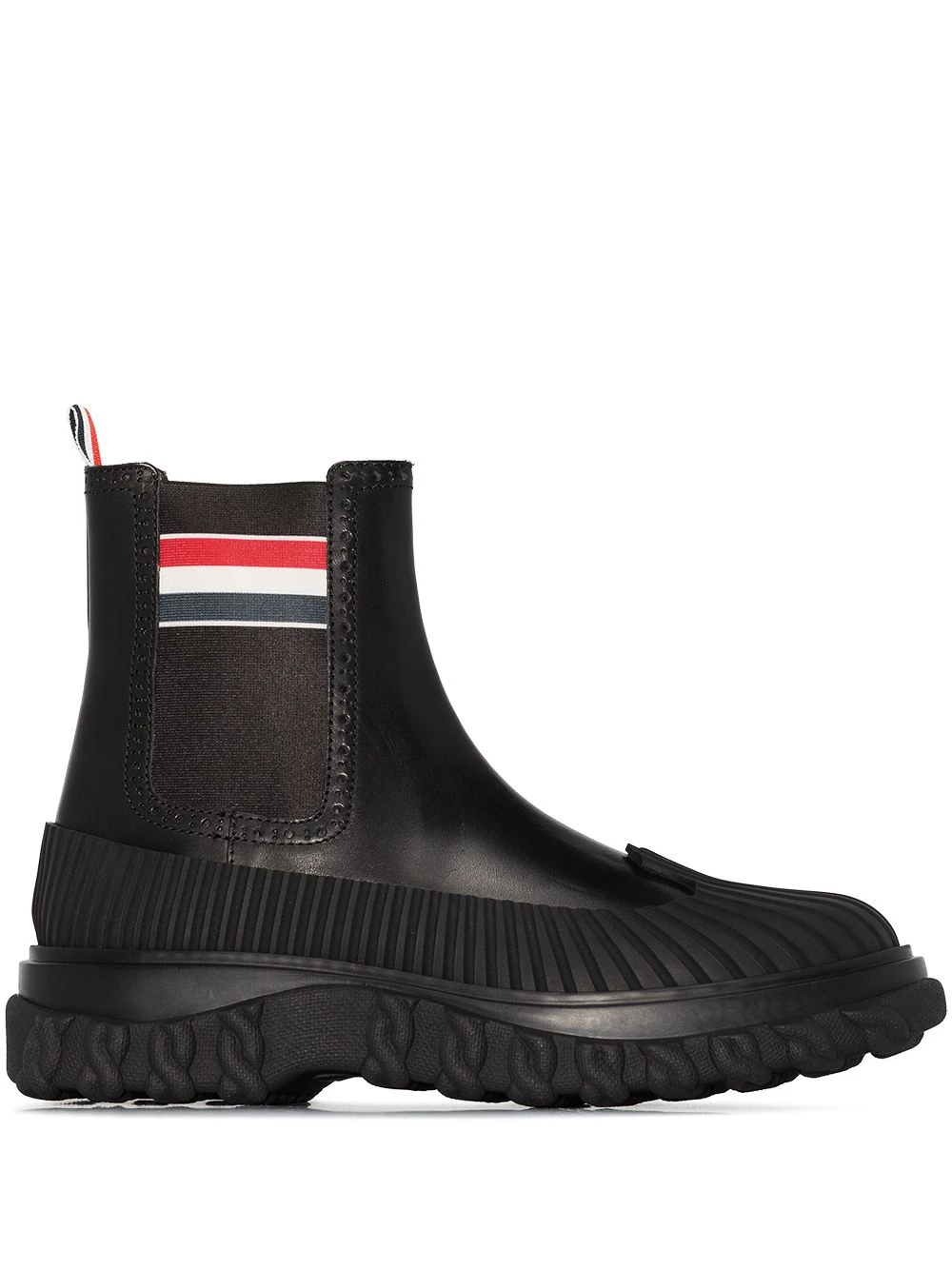 Discount π Thom Browne RWB stripe leather Chelsea boots of men π 1 Thom Browne RWB-stripe leather Chelsea boots