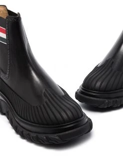 Thom Browne RWB-stripe leather Chelsea boots